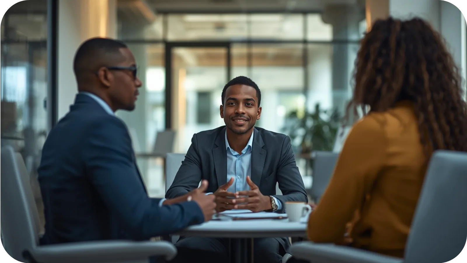 Attorneys and a mediator meeting in a South African law firm